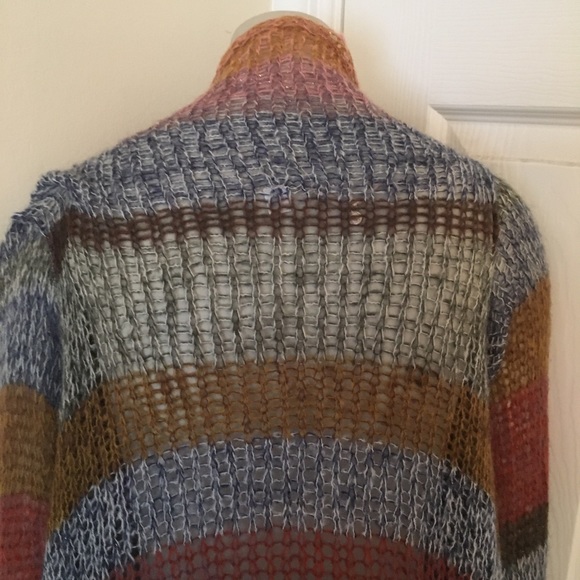 Knitted & Knotted striped cardigan multi color with Lurex Large - Picture 7 of 8